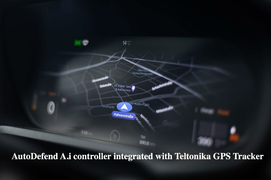 AutoDefend A.i controller integrated with Teltonika GPS Tracker