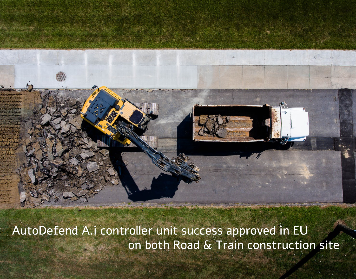 AutoDefend A.i controller unit success approved in EU on both Road & train construction site