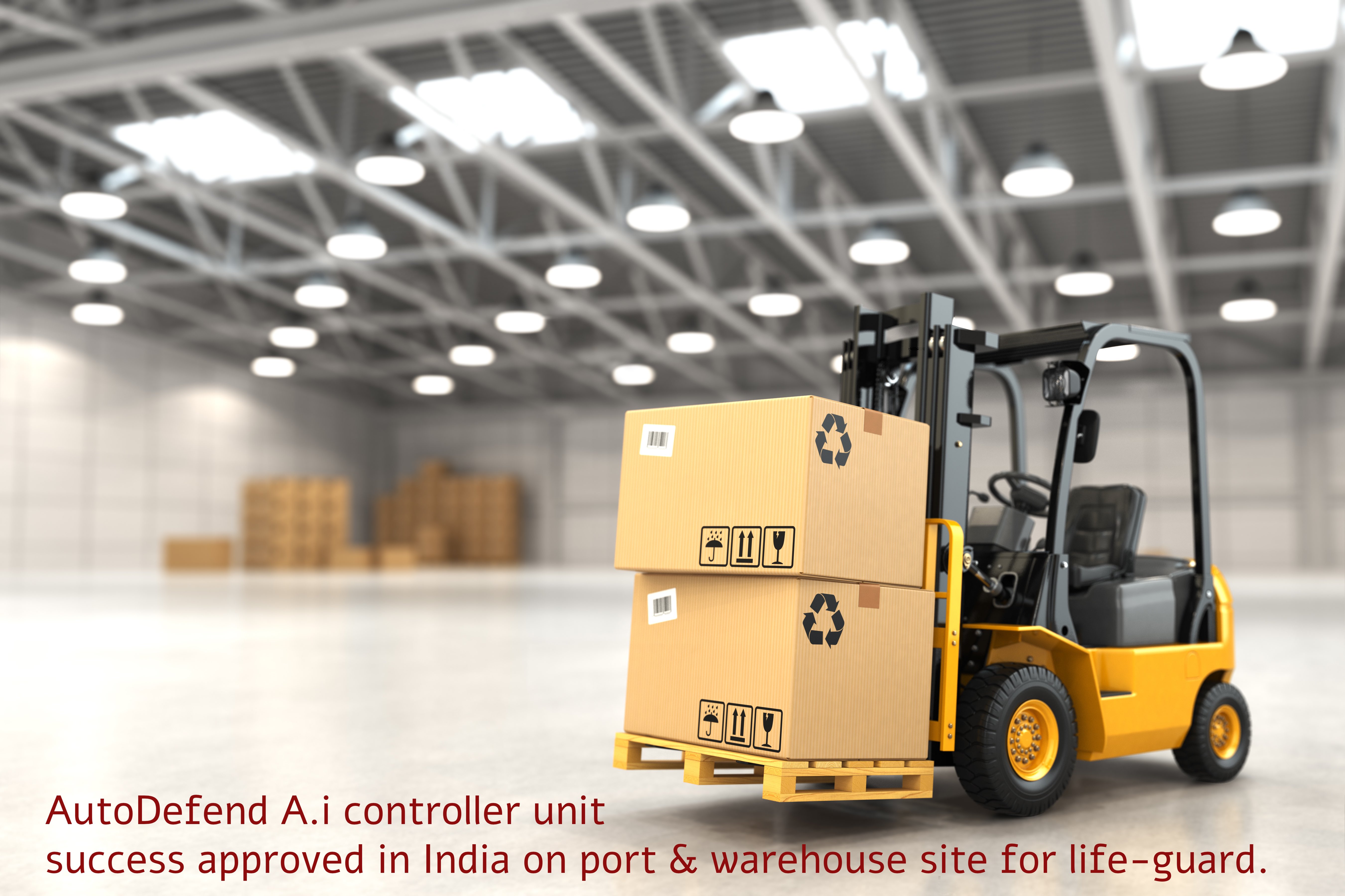 AutoDefend A.i controller unit success approved in India on port & warehouse site for life-guard.
